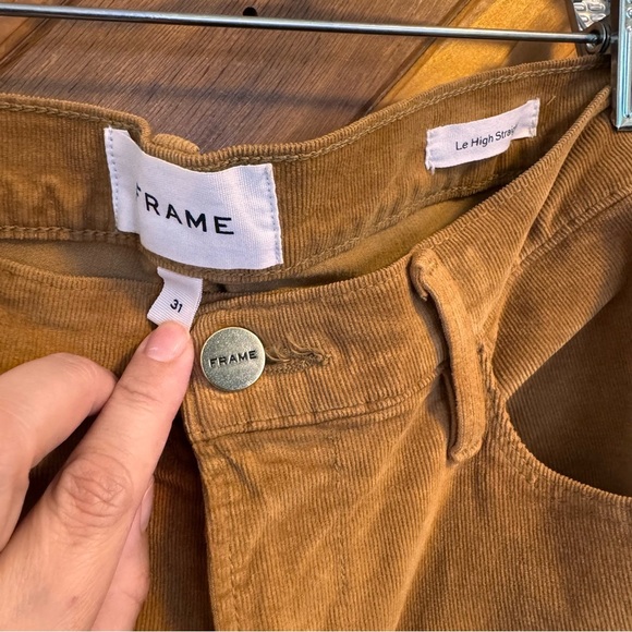 FRAME Le High Straight Corduroy Pants in Camel Size 31 - Picture 2 of 4